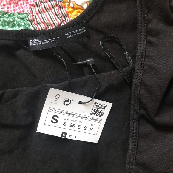 NWT! Zara Black Long Sleeve Crop Top With Fringe - Picture 5 of 7